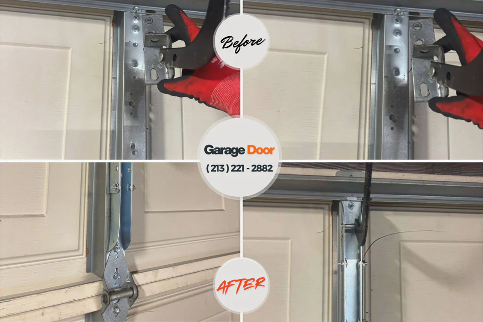Before and after: garage door repair Aledo, IL